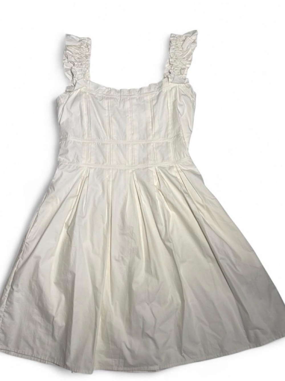 Lovelo Cream Ruffled Strap Dress